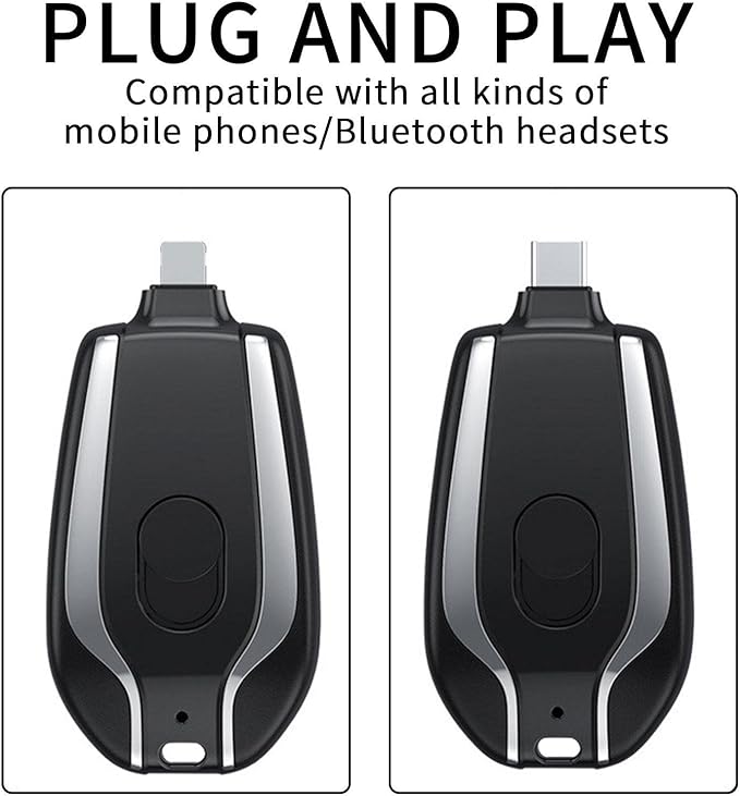 Mini Keychain Power Bank – Portable Emergency Phone Charger 1500mAh