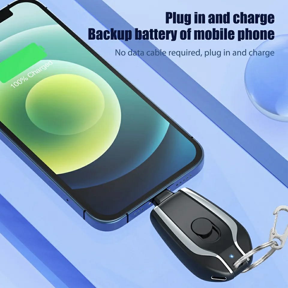 Mini Keychain Power Bank – Portable Emergency Phone Charger 1500mAh