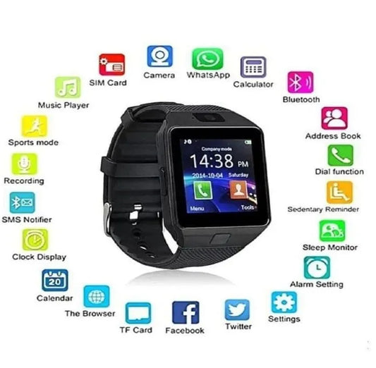 DZ09 Smart Watch 1.99" Bluetooth Calling Smartwatch – Heart Rate & Sleep Monitoring, IP67 Waterproof, Wireless Charging Smart Watch for Men & Women
