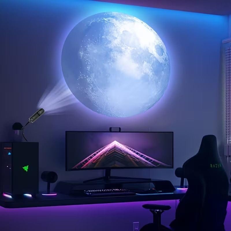 USB Ceiling Moon Earth Projection Atmosphere Light Starry Sky Lamp Night Light Romantic Bedroom Decoration Projector